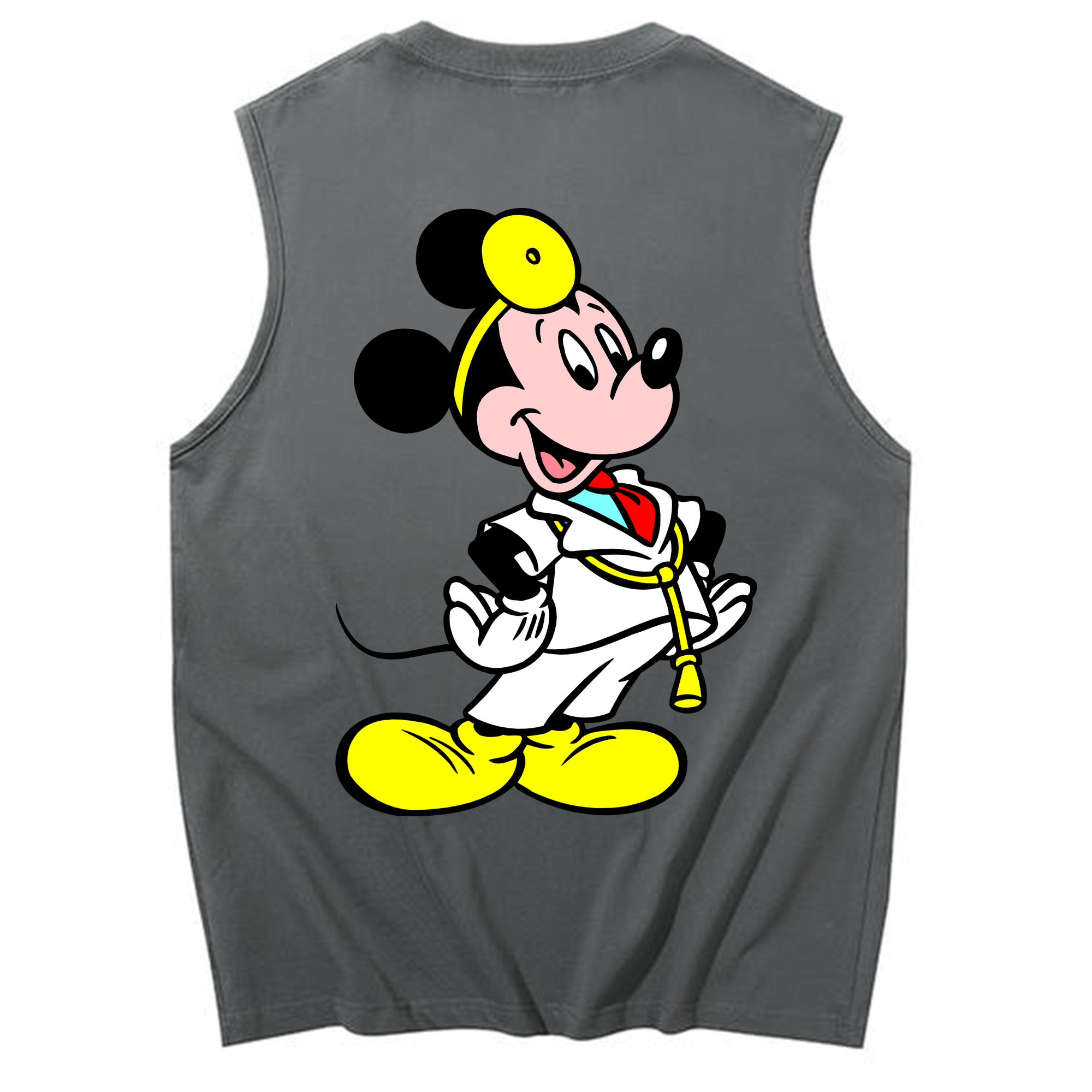 ミッキーマウス Mickey Mouse コットン100％タンクトップ（背面プリント）